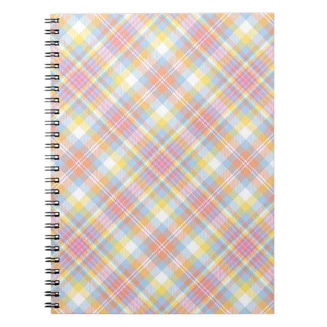 Pastel Stripe Plaid Notebook (Front)