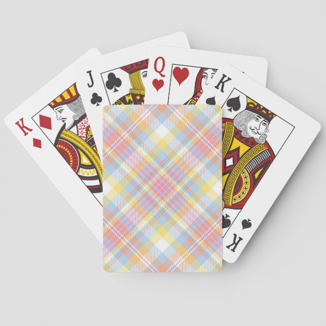 Pastel Stripe Plaid Playing Cards (Back)