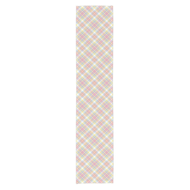 Pastel Stripe Plaid Short Table Runner (Front)