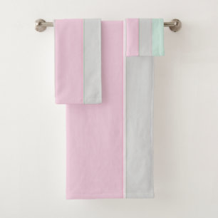 Pastel Stripe Unicorn Bath Towel Set