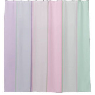 Pastel Stripe Unicorn Shower Curtain
