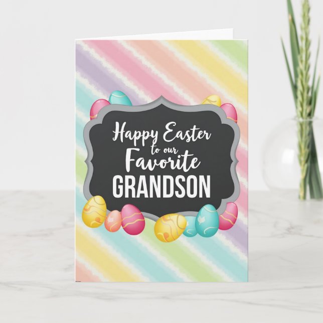 Pastel Striped Easter Card (Front)