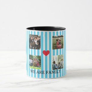 pastel striped family collage mug