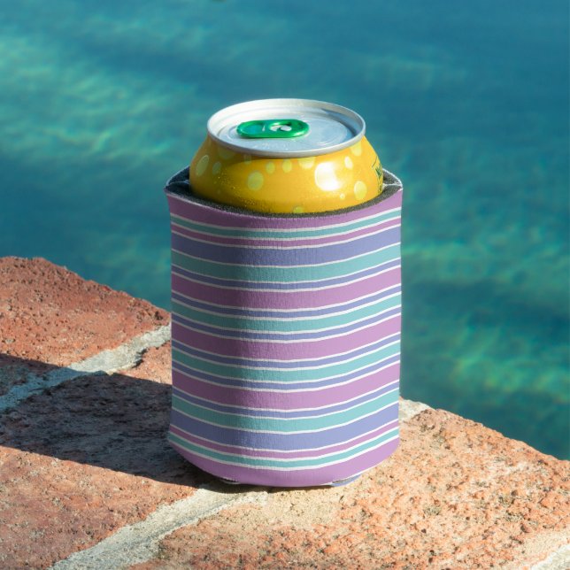 Pastel Striped Pattern Can Cooler (In Situ Pool)