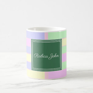 Pastel Striped Personalised Name Coffee Mug
