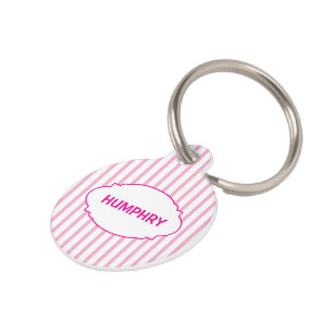 Pastel Striped Pet Cute Pastel Dog Cat Name Custom Tag