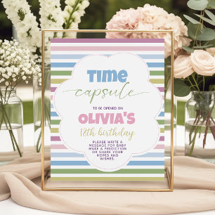 Pastel Striped Time Capsule 8x10 Table Sign