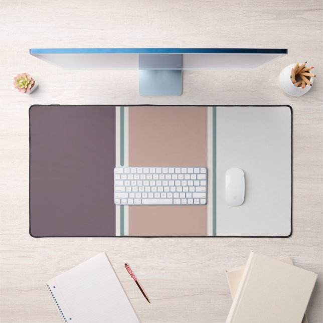 Pastel Stripes-2 – Clean Neutral Desk Layout Mat (Office 1)