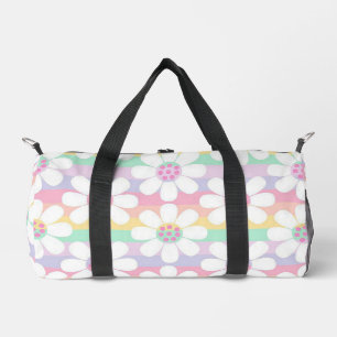 Pastel Stripes and Flowers Duffle Bag