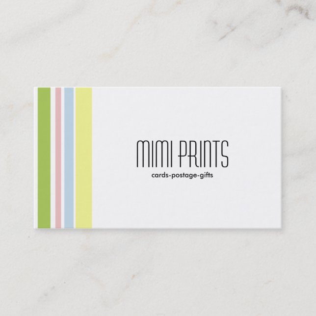 Pastel Stripes Business Card (Front)
