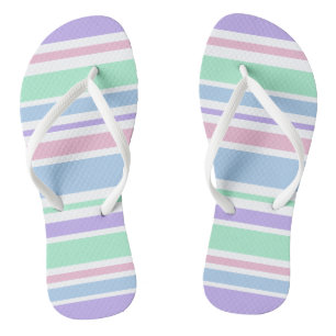 Pastel Stripes Flip Flops