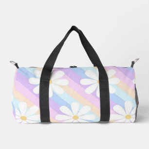 Pastel Stripes & Flowers Duffle Bag