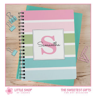 Pastel Stripes Monogrammed Notebook