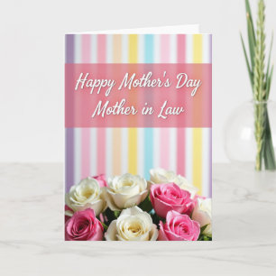 Pastel Stripes Mothers Day Card