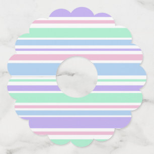 Pastel Stripes Paper Wine Glass Tags