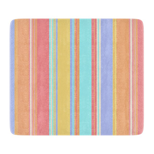 Pastel stripes pattern cutting board (Front)