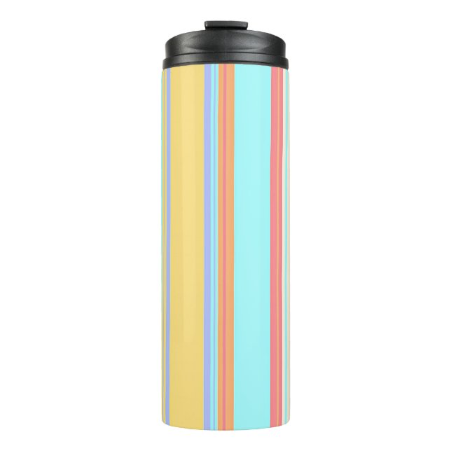 Pastel stripes pattern thermal tumbler (Front)