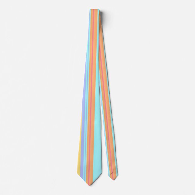 Pastel stripes pattern tie (Front)
