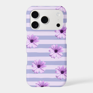 Pastel stripes pattern with Daisies