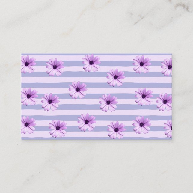 Pastel stripes pattern with Daisies Appointment Card (Front)
