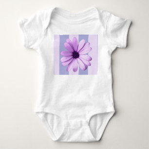 Pastel stripes pattern with Daisies Baby Bodysuit