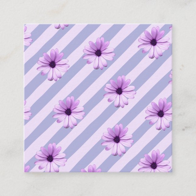 Pastel stripes pattern with Daisies Calling Card (Front)