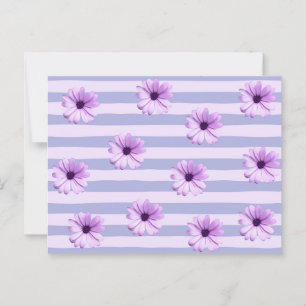 Pastel stripes pattern with Daisies Postcard