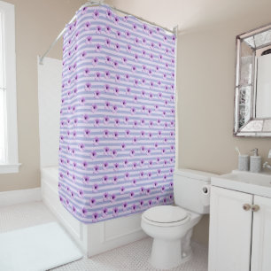 Pastel stripes pattern with Daisies Shower Curtain