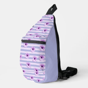 Pastel stripes pattern with Daisies Sling Bag