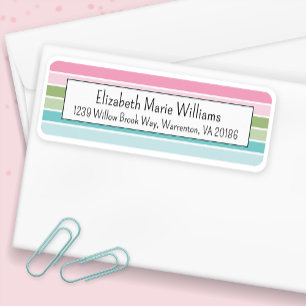 Pastel Stripes Return Address Label