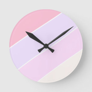 Pastel Stripes Round Clock
