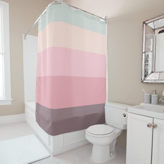 Pastel Stripes Shower Curtain (In Situ)