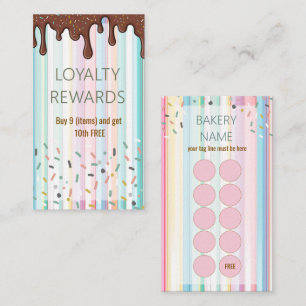 Pastel Stripes sprinkle Bakery Business Card