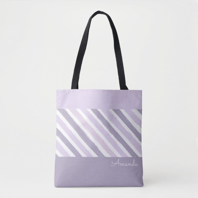 Pastel Stripes Tote Bag (Front)