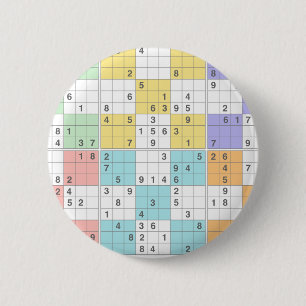 pastel sudoku 6 cm round badge