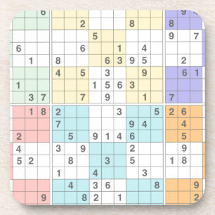 pastel sudoku coaster