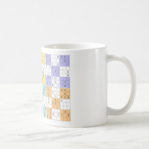 pastel sudoku coffee mug