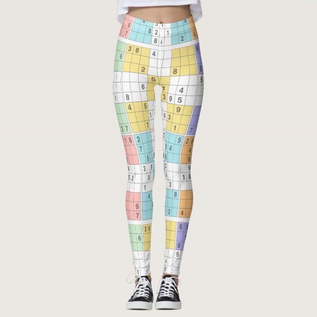 pastel sudoku leggings (Front)