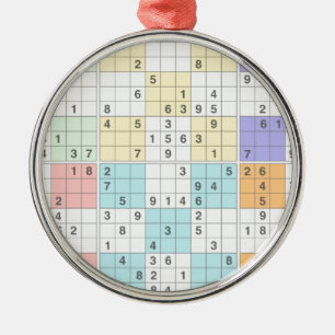 pastel sudoku metal tree decoration