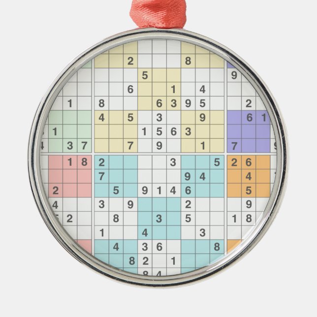 pastel sudoku metal tree decoration (Front)