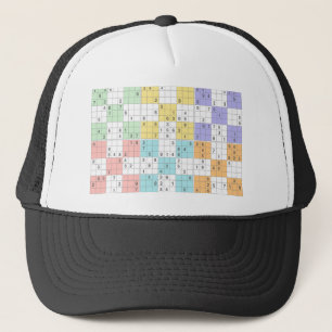 pastel sudoku trucker hat
