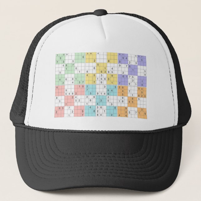 pastel sudoku trucker hat (Front)