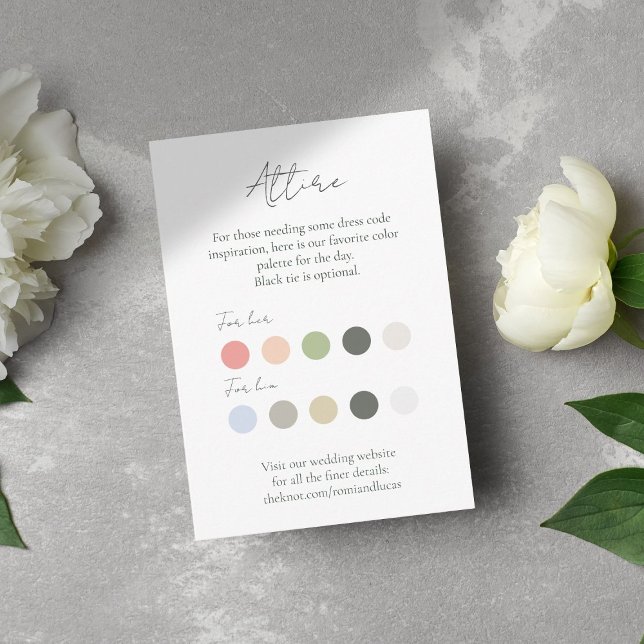 Pastel Summer Dot Wedding Attire Enclosure Card (Creator Uploaded)