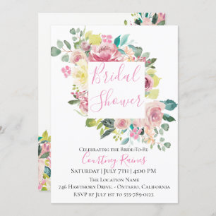 Pastel Summer Floral Bridal Shower Invitation