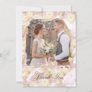 Pastel Summer Floral Photo Thank You Save The Date