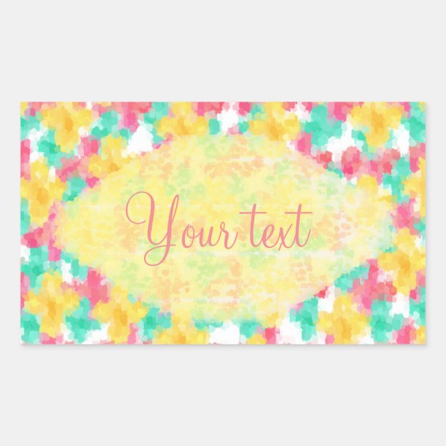 Pastel Summer Flowers Pattern Rectangular Sticker (Front)