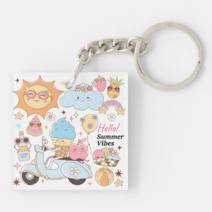 Pastel Summer Vibes Key Ring
