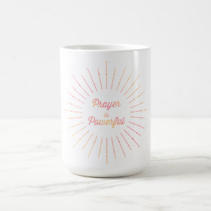 Pastel Sun Ray Prayer Is Powerful Christian Coffee Mug