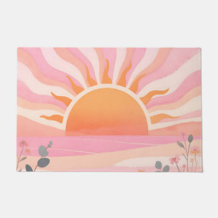 Pastel Sunrise Boho Meadow Doormat