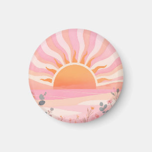 Pastel Sunrise Boho Meadow Magnet